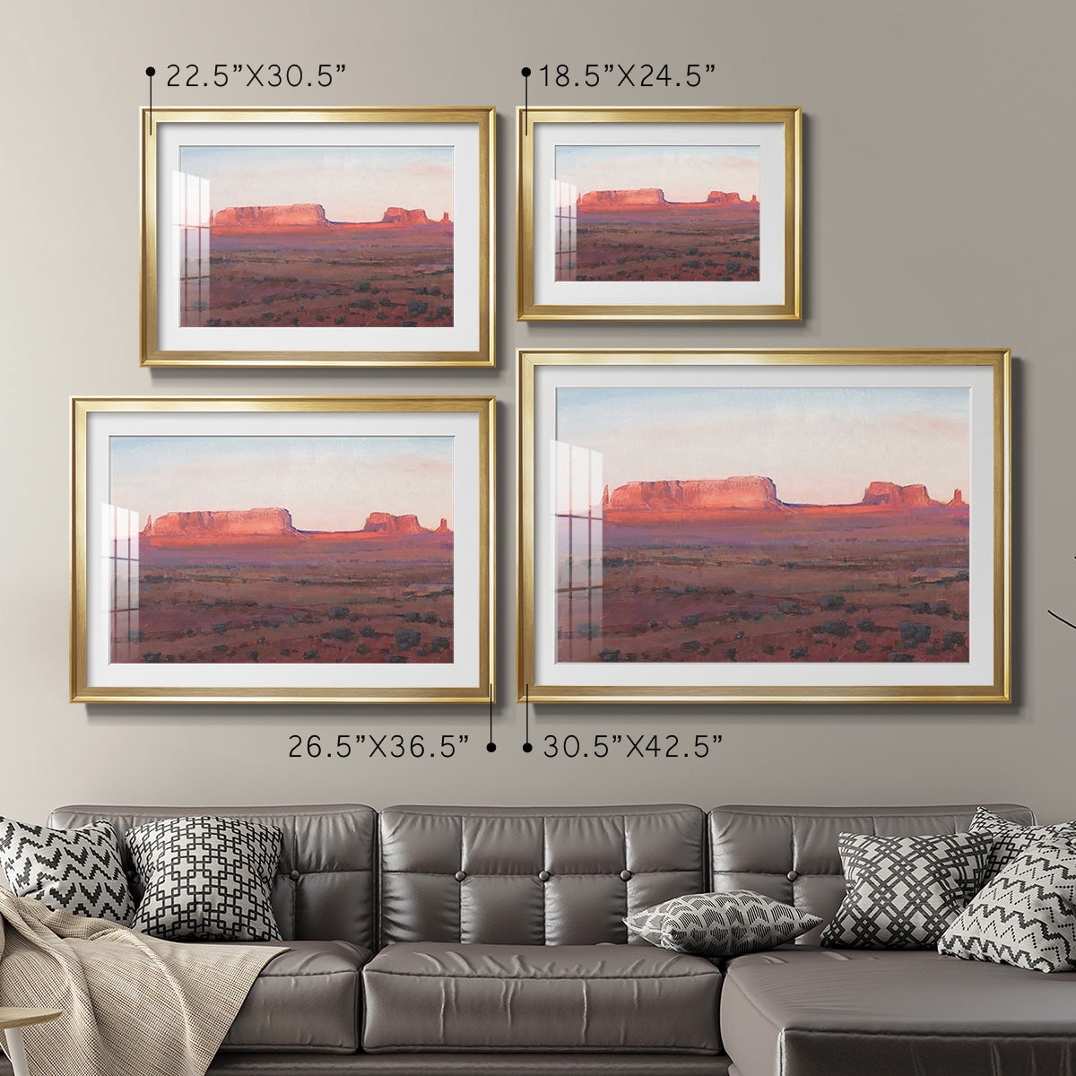 Red Rocks at Dusk I Premium Framed Print - Ready to Hang