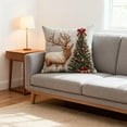 thumbnail image 5 of Christmas Throw Pillow 18x18 Inch, Festive Holiday Decor with Santa Elk Snowflake Designs, Merry Christmas Throw Cushion Cases for Sofa Couch Living Room Home Decor, 5 of 9