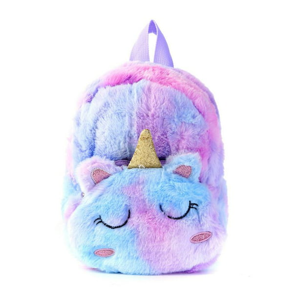 AkoaDa - AkoaDa 1 Pc Unicorn School Bag, Double Layer Cute Plush ...