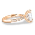 thumbnail image 5 of ESTE ORIGIN 3.00Ct Radiant Moissanite Engagement Ring with Hidden Halo & Triple Pavé Band in 10K Rose Gold for Women, 5 of 7