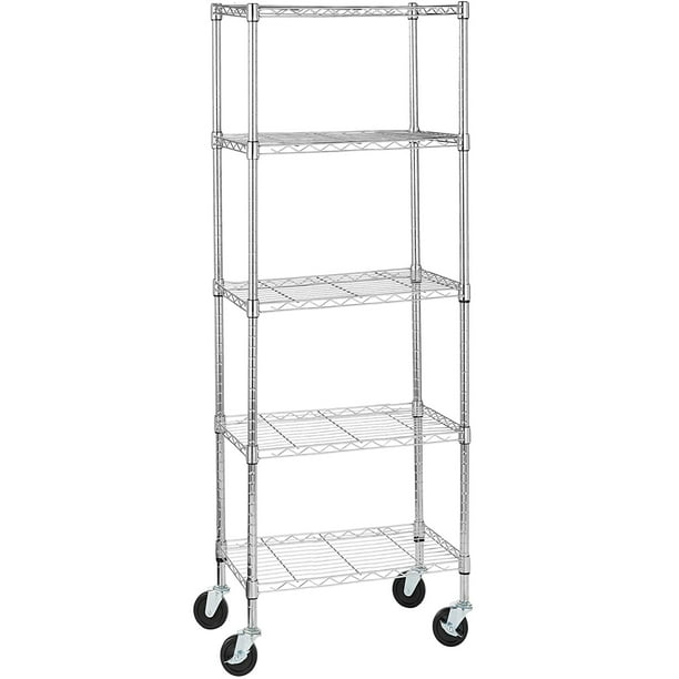 5Tier Wire Shelving Unit, Narrow Kitchen Storage Unit Storage