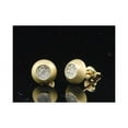 thumbnail image 2 of Diamond Domed Brushed Finish Earrings 10K Yellow Gold Round Pave Studs 1/4 Tcw., 2 of 6