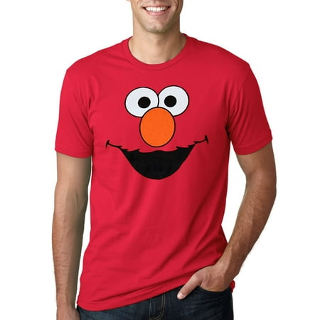 Sesame Street Elmo Face Adult T-Shirt (The Best Of Kermit On Sesame Street)