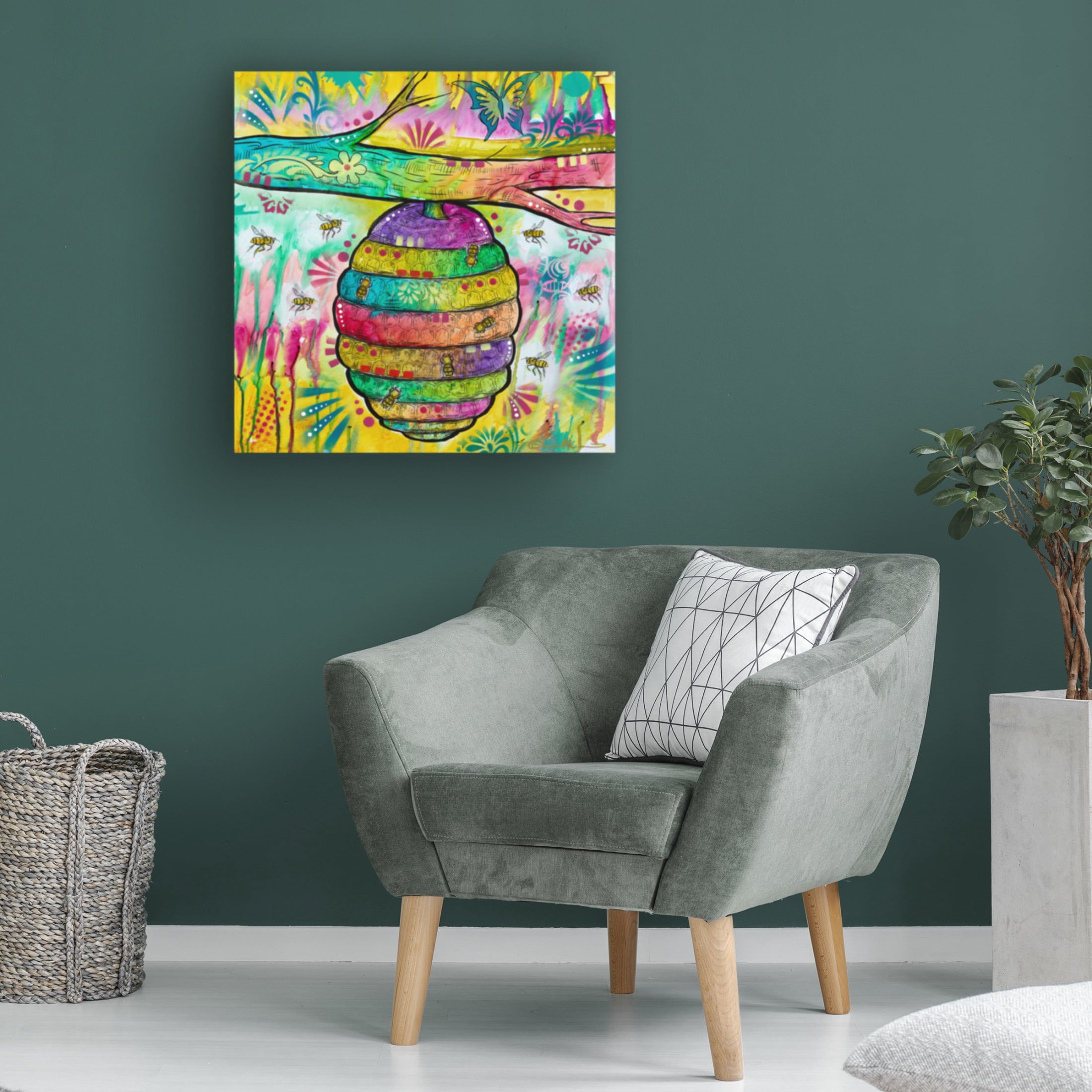 Canvas Wall Art - Dean Russo 'Beehive' Wall Art for Living Room, Bedroom, or Office Décor by Trademark Fine Art - 24 x 24 Inches
