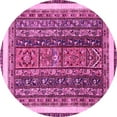thumbnail image 1 of Ahgly Company Indoor Round Abstract Pink Modern Area Rugs, 7' Round, 1 of 4