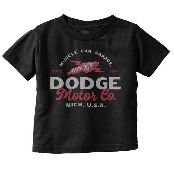 Dodge Motor Co. Muscle Car Garage Toddler Boy Girl T Shirt Infant Toddler Brisco Brands 24M