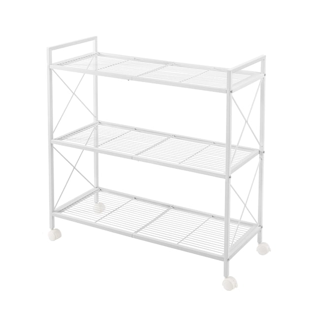 Estante de almacenamiento SONGMICS de metal de 3 niveles con ruedas de 80 x 32 x 85,5 cm, blanco
