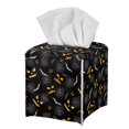 thumbnail image 2 of Renewold Modern Farmhouse Style Tissue Cover Holder for Nightstand Desktop Bats Spider Web Facial Paper Organizer Dispenser PU Leather Halloween Decoration, 2 of 5