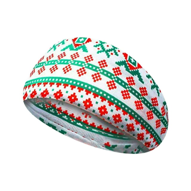 Xihbxyly Diademas Navideñas con Diseño Floral Bohemio, Bandas Elásticas Antideslizantes, con Motivos de Árbol de Navidad, Muñeco de Nieve y Ciervo, Ideales para Entrenamiento, Vida Cotidiana y Fiesta