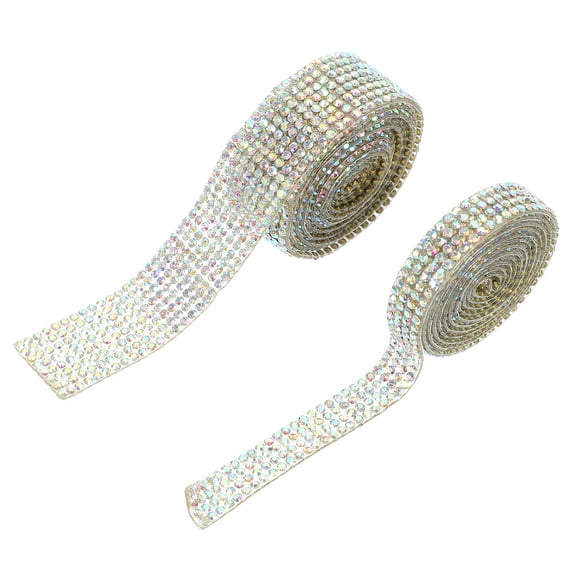 MRLESS Crystal Rhinestone Ribbon Wrap Sticker for DIY Wedding Decoration (2 Rolls)