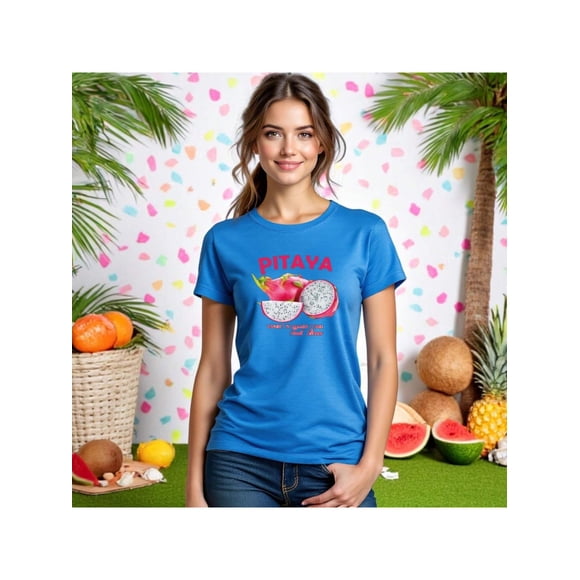 Playera Blusa De Pitaya Sweet Summer Time – Explosión de Color y Sabor Tropical Color Aqua Talla Chica Marca Emil SaEs