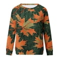 thumbnail image 4 of Rbaofujie Vintage Pull pour Femmes Mode Décontractée Imprimé Col Rond Ample Manches Longues Chandails en Molleton Blouse Orange Esthétique Chandails à Capuchon, 4 of 4
