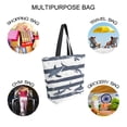 thumbnail image 7 of FORMRS Womens Canvas Tote Bag with Zipper Inner Pocket Shoulder Handbag, Light Sharks, 7 of 7