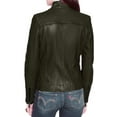 thumbnail image 2 of Womens Genuine Lambskin Leather Jacket Motorcycle Biker Leather Jacket W043, 2 of 3