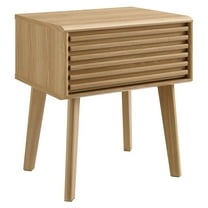 Modway Render Modern Wood and Particleboard End Table in Oak