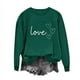 thumbnail image 1 of Sudadera Penkiiy Valentine para mujer: lindas camisetas del día de San Valentín Love Heart Graphic Print Suéter de manga larga Tops S Green, 1 of 5