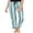 Turquoise, variant on Rdhnmea Women's Stripe Print Pajama Pants Drawstring Elastic Waist Long Trousers Cozy Lounge Bottoms