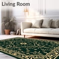 thumbnail image 2 of ODIKA 6'x9' Machine Washable Non-Slip Area Rug, Delicate Vine Motif Featuring Interlocking Botanical High Traffic Rug with Pad, Green, 574019, 2 of 8