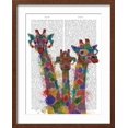 thumbnail image 2 of Art.com Rainbow Splash Giraffe Trio Art Print by Fab Funky, Brown Frame Wall Art, 17" x 21", 2 of 5