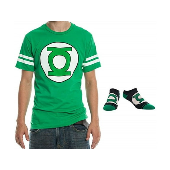 DC Comics Green Lantern Logo T-Shirt & Socks Bundle Set Men's Size: Small