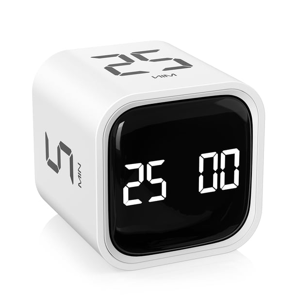 Timer Pomodoro OORAII giratorio de 5, 25, 10, 50 minutos, blanco