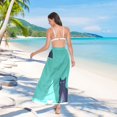 thumbnail image 7 of FORMRS Womens Long Sarong Beach Wrap Semi-Sheer Bikini Skirt Bathing Swimsuit Cover Up, Green Cat, 7 of 7