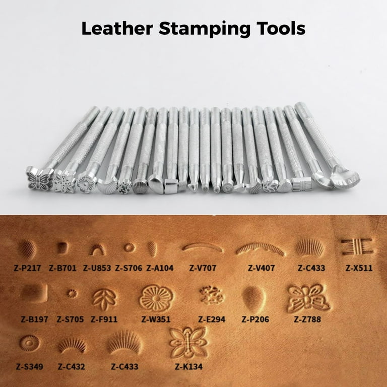 Shop Generic 20psc Leather Craft Tools Punch Stitching Stamp Leather  Working Tool Kit Metal Online