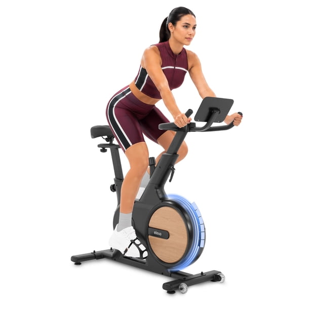 Bicicleta de Spinning Estática para Ejercicio Profesional – Eleva Negro Madera