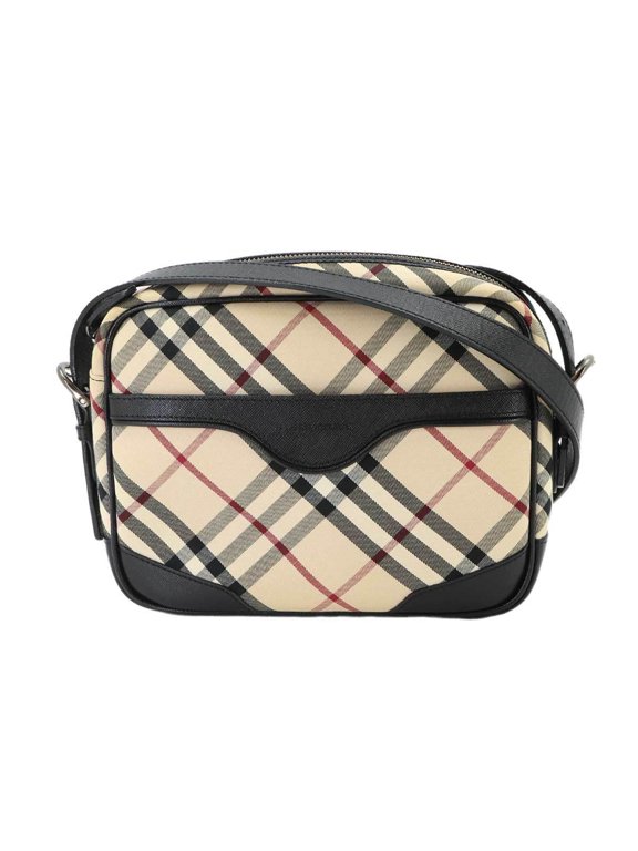 Pre-Owned Burberry Nova Check Shoulder Handbag, Canvas and Leather, Beige Black.