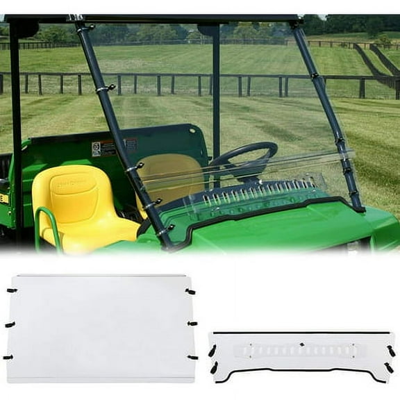 Kojem Full Vented Windshield Clear Windscreen Scratch Resistant for John Deere Gator TS / TX / TE 2005-2020