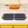 thumbnail image 3 of 2X Molde de Silicona, Molde para Panecillos de Hot Dog con Pincel de Aceite, Molde Antiadherente para Hornear Pan Francés con 6 Canales, Molde para Pan Francés para Hot Dog, 3 of 5