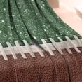 thumbnail image 3 of Green and Brown Football Stitch Pattern Blanket,Comfortable Soft Lamb Wool Throw Blanket,All Season,Warm Lightweight Blankets for Sofa Bed Couch Living Room Chair,30"x40", 3 of 4