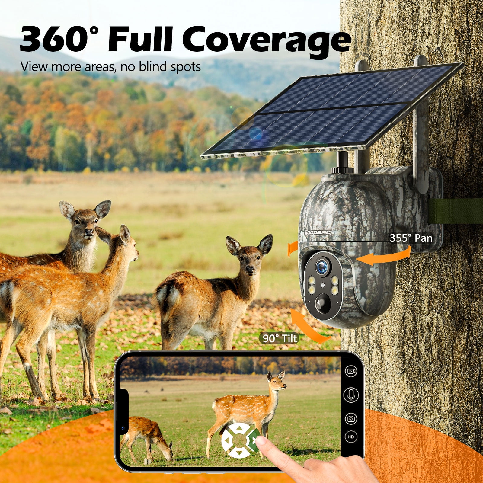 CAMPARK 4G LTE Cellular Trail Wireless Camera with SIM Card 1080 Live View Solar No WiFi Game Hunting 2PCS
