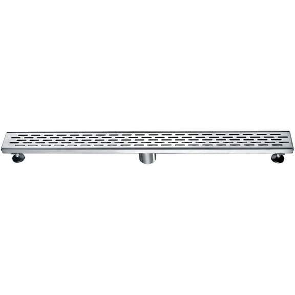 ALFI brand ABLD32C 32" Modern Stainless Steel Linear Shower Drain with Groove Holes
