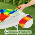 thumbnail image 5 of Rainbow Tie Dye Mandala Pattern Round Fitted Tablecloth with Elastic Edge,Dining Table Cover Waterproof,Outdoor Round Tablecloth for Camping,Dining,Indoor and Outdoor, 5 of 7