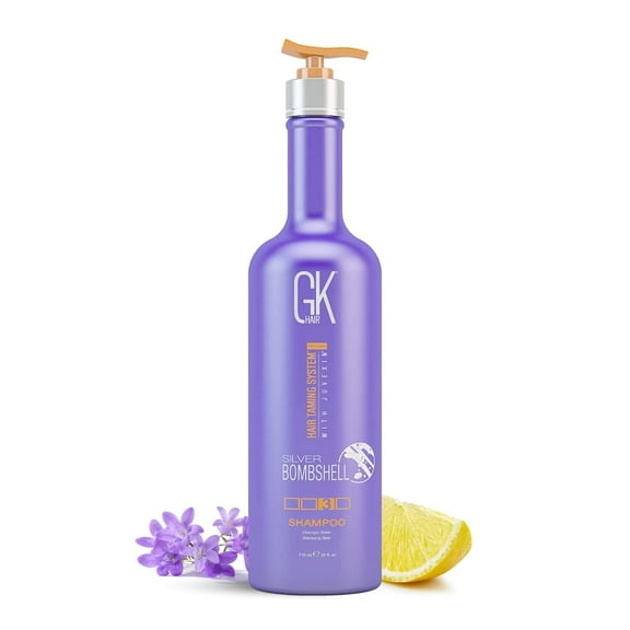 GK Hair Silver Bombshell Purple Shampoo, 24 Fl Oz, Hydrates, Repairs Blonde, Platinum, Ash, Silver & Gray Hair