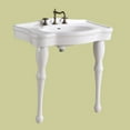 thumbnail image 2 of Jasmine White Console Bathroom Sink 32.5" Wide 2 Spindle Pedestal Leg Supports Heavy Duty Porcelain Wall Mount Console Sink w/Overflow and Widespread Faucet Holes | Renovators Supply, 2 of 7