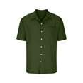 thumbnail image 4 of Hanerdun Men Dress Shirts Button Down Tops Male Summer Casual Shirt Green L, 4 of 5