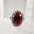 thumbnail image 2 of Natural Checker Garnet Ring, Women's Garnet Ring, January Birthstone, Designer Band, 925 Sterling Silver, Womens Ring, Christmas, Thanksgiving, Handmade, Statement Jewelry, Natural Gemstone Ring, 2 of 6