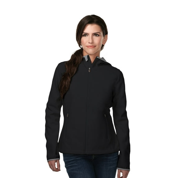 Tri-Mountain Cascade FL7887 Bonded Fleece Hoody Jacket, X-Large, Black/Charcoal