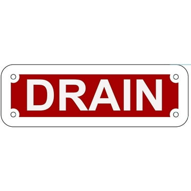 DRAIN SIGN (RED REFLECTIVE, ALUMINIUM 2X6)