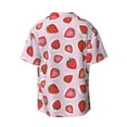 thumbnail image 4 of Goofa Hand Drawn Strawberry Printed Men's Casual Short-sleeved Shirt,Lightweight Breathable Button-down,Summer Casual men's top,Versatile Fashion shirt-Large, 4 of 7