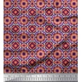 thumbnail image 1 of Soimoi Purple Cotton Cambric Fabric Seamless Moroccan Damask Printed Fabric 1 Yard 56 Inch Wide, 1 of 3