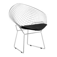 Set Of 2 Contemporary Unique Chromed Steel Net Dining Room Chairs Black by ZUO-FURNITURES
