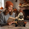 thumbnail image 2 of Spooky Mini Ghosts Figurines Halloween Decor, Wooden Ghosts Reading for Halloween Book Nook, Cute Ghost Decor for Halloween Party Decorations, 2 of 6