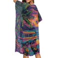 thumbnail image 4 of HELLHERO Colorful Coconut Tree and Floral Pattern Bathing Suit Cover Up Polyester Loose Free Size Long Kimono Cover Ups for Swimwear Women for Mom, 4 of 6