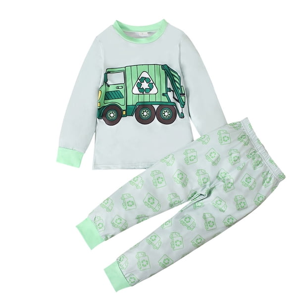 Odeerbi 1-9 Años Niños Niñas Pijamas de Algodón Otoño Long Johns Manga Larga Tops Pantalones Conjunto Suave Imprimir Sleepwear Dos Piezas Pijama Set Pijama de Dos Piezas
