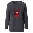 thumbnail image 2 of Gibobby Sudaderas de moda con cuello redondo Sudadera sin capucha de manga larga con estampado navideño para mujer (Gris, S), 2 of 4