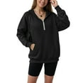 thumbnail image 4 of idosla Womens Hoodies Fleece Fall Fashion Outfits Workout Sweatshirts Y2k Winter Zip Up Jackets Oversized Tops Clothes 2025 (Black, XXL), 4 of 9