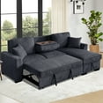 thumbnail image 5 of GOOEEN Chenille Pull Out Sofa Bed Modern L-Shaped Sleeper Sofa Gray, 5 of 9